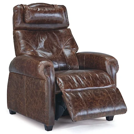 Transitional Recliner with Rolled Arms